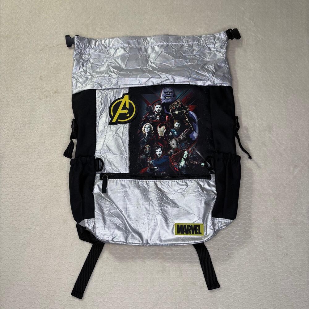 Disney Store Marvel Avengers Infinity War Silver Roll Top Backpack NWT Thanos